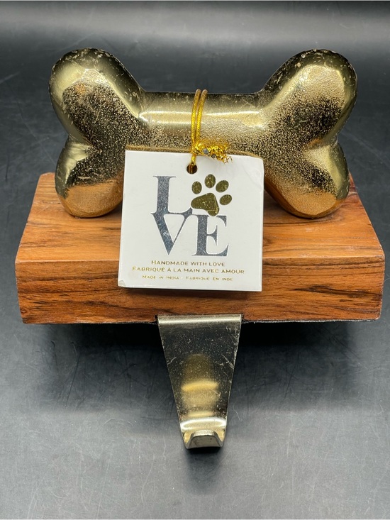 Love Other - Love Handmade Gold Bone Hook for Dog Leashes or Stockings NWT